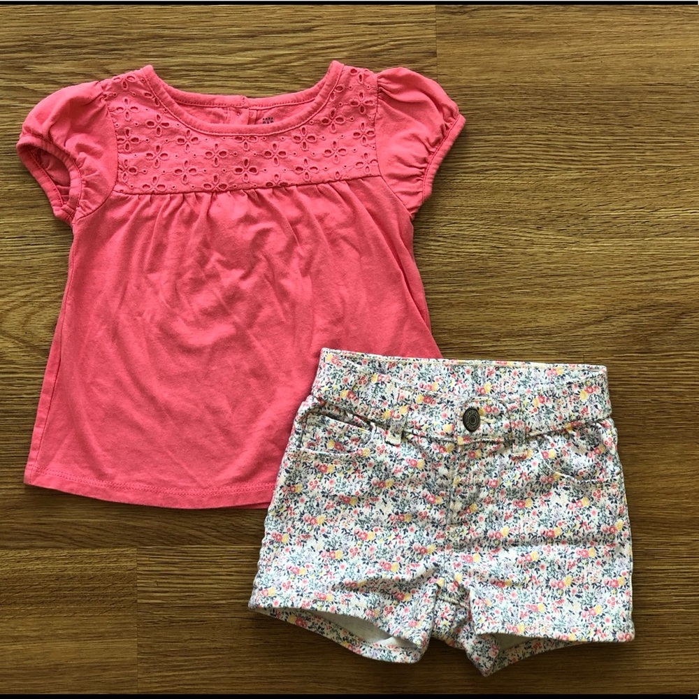 GAP pink top and shorts